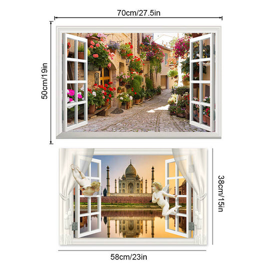 3D Window View Wall Decorative Painting
