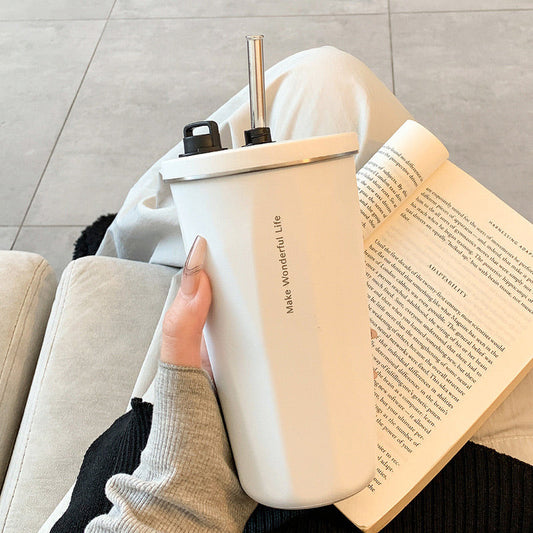 600ml Stretchy Straw Coffee Mug