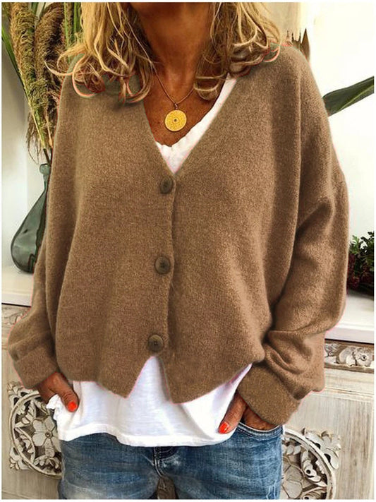 (S-5XL) Autumn Winter Casual Loose Knit Cardigan