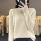 Women's Round Neck Skeleton Wool Knit Sweater