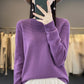Women's Round Neck Skeleton Wool Knit Sweater