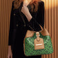 Light Luxury Retro Color Blocking Drawstring Bucket Bag