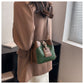 Light Luxury Retro Color Blocking Drawstring Bucket Bag