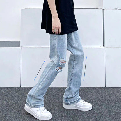 Men's Straight Leg Stretch Ripped Jeans