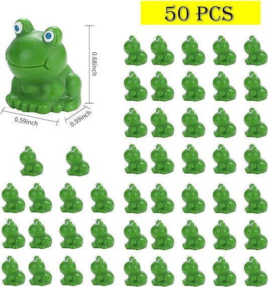 50 Pcs Resin Mini Frogs Figurine