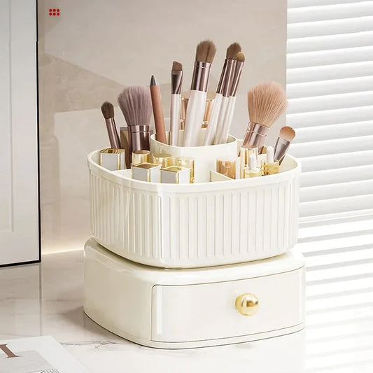 Double Rotating Makeup Brush Organizer