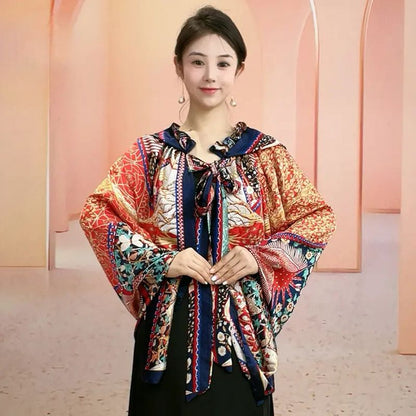 Women’s Cool Ruffle Neck Hooded Shawl