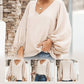 Puff Sleeve V-neck Tops Blouse