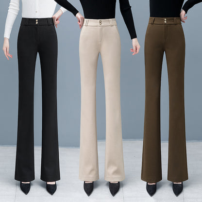 Women's Elegant High Waist Solid Flare Pants