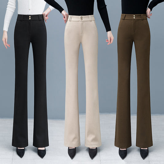Women's Elegant High Waist Solid Flare Pants
