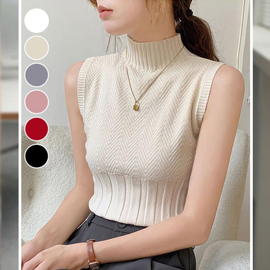 Women's Sleeveless Turtleneck Basic Vest