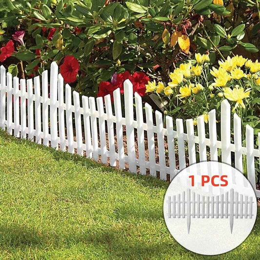 White Edged Garden Picket Fence