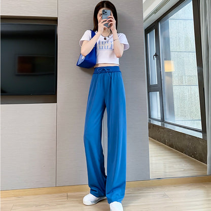 Women's Elastic Waist Wide Leg Pants