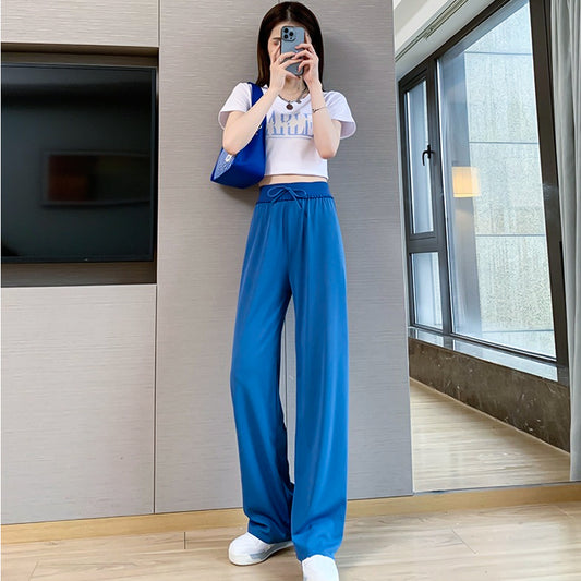Women's Elastic Waist Wide Leg Pants