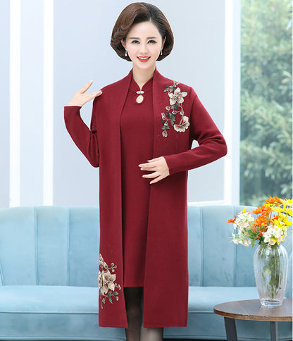 Fashion Womens Two Pieces Charming Solid Color Plus Size Mother's Dresses