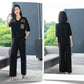 Slim diamond sweater wide leg trousers casual two-piece set
