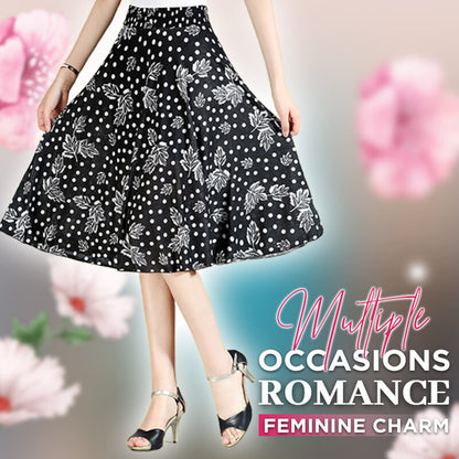 Women's High Elastic Waist Pleated Chiffon Wide Leg Culottes