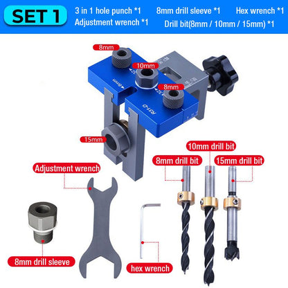 Pousbo® 3-in-1 Woodworking Drilling Guide Locator