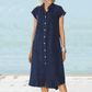 Women’s Button-down Loose Dress with Pocket