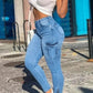 Flap Pocket Zipper Side Skinny Jeans