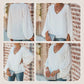 Puff Sleeve V-neck Tops Blouse