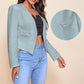 Women's Casual Work Zipper Pocket Blazer
