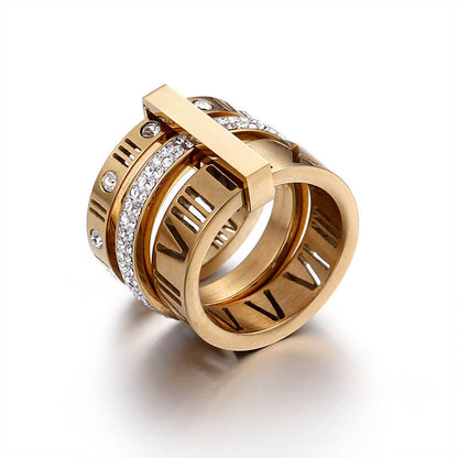 3 in 1 Roman Numeral Spinner Ring