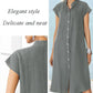 Women’s Button-down Loose Dress with Pocket