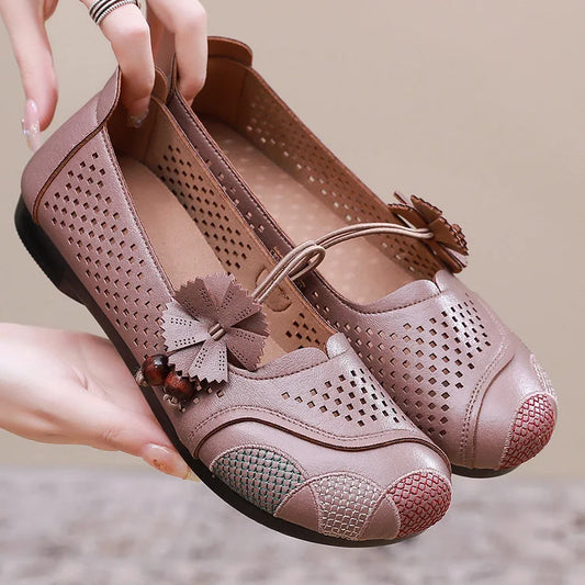 Women's Flat Breathable Leather Shoes