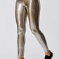 Metallic Crop Sports Leggings