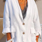 [Best Gift For Her] Single-color Cotton and Linen Blazer