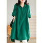 Literary Loose Short-sleeved Shirt Dress