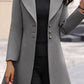 SOLID STAND COLLAR SLIM LAPEL COAT