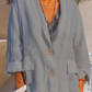 [Best Gift For Her] Single-color Cotton and Linen Blazer
