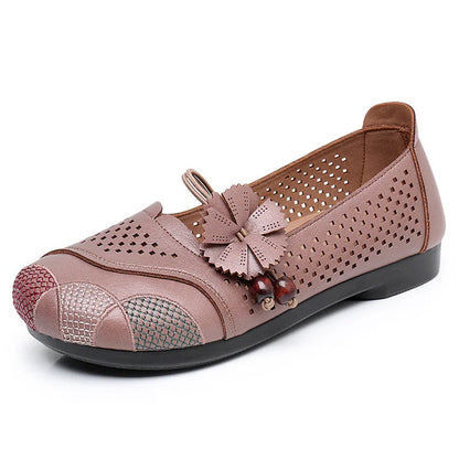 Women's Flat Breathable Leather Shoes