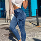 Flap Pocket Zipper Side Skinny Jeans