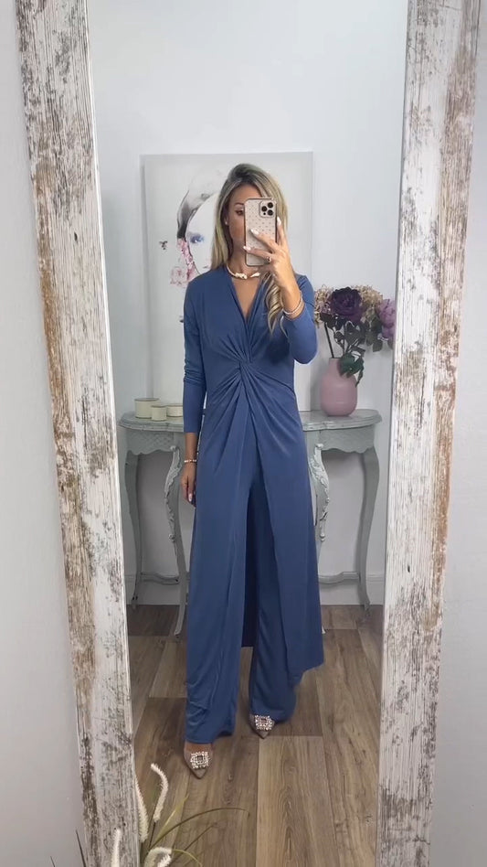 Loose V-Neck Casual Pants Two-Piece Set