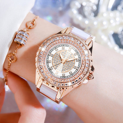 Elegant French watch encrusted with zircon