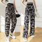 Women’s Maze Plaid Ice Silk Wide Leg Pants