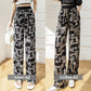 Women’s Maze Plaid Ice Silk Wide Leg Pants