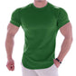Men's Solid Color Sports Quick Dry Round Neck Elastic Basic Shirt