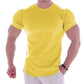 Men's Solid Color Sports Quick Dry Round Neck Elastic Basic Shirt