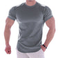 Men's Solid Color Sports Quick Dry Round Neck Elastic Basic Shirt