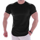 Men's Solid Color Sports Quick Dry Round Neck Elastic Basic Shirt