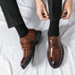 Men's  Fashion Crocodile Print Casual Business Leather Shoes