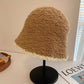 Autumn And Winter Simple Solid Color Knitted Bucket Hat for Women