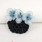 Flower design detachable hairnet barrette