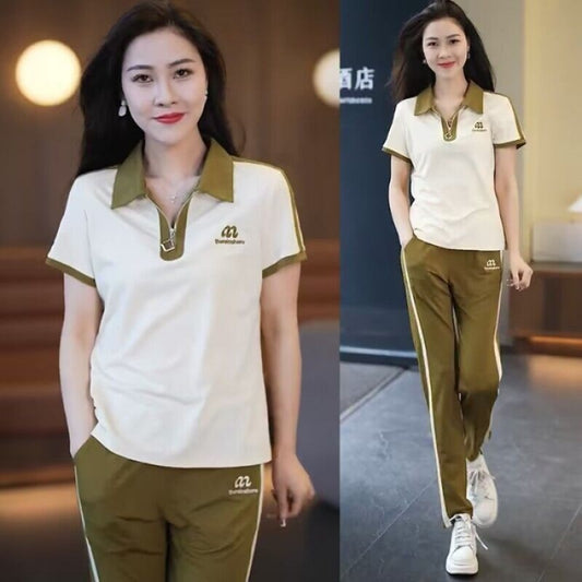 Standing collar casual sportswear set