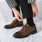 Men's  Fashion Crocodile Print Casual Business Leather Shoes