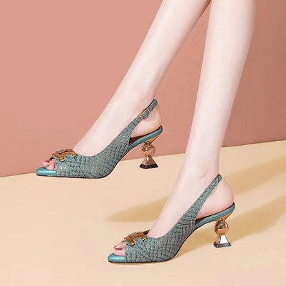 Pointed high heel open toe sandals